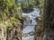 Waterfalls through canyon