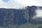 Waterfalls and clouds at Kukenan tepui or Mount Roraima. Venezuela