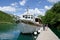 Waterfalls of Croatia.Tourists leaving boat transport to Waterfalls spot. Tourist spot in Dalmatia Krka National Park, place to go