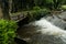 Waterfalls flowing down from the stream