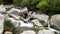 Waterfalls formed by mountain lakes due to melting glaciers