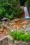 Waterfalls, huge rocks, bridge, Philippines. Valencia, island Negros.