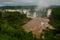 Waterfalls of Iguacu in Brazil. Brazilian side of the waterfalls. Powerful water energy