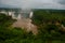 Waterfalls of Iguacu in Brazil. Brazilian side of the waterfalls. Powerful water energy