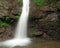 Waterfalls in Japanese mountain near Buddhist Temple