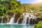 Waterfalls in Krka National Park in Croatia at summer.