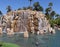 Waterfalls in a landscaped garden