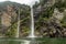 Waterfalls in Milford Sound in New Zealand