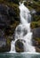 Waterfalls Nena glacier on the archipelago of Tierra del Fuego.