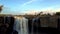 Waterfalls and River against Mountains Aerial View