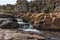 Waterfalls with rocks in the canyon of Leba. Angola. Lubango.