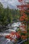 Waterfalls rush down the gorge at Gulf Hagas in the northern Maine Woods in early fall