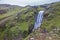 Waterfalls in the Skoda river. Iceland. Nature and places for wonderful travels