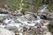 Waterfalls at stream Studeny potok in High Tatras, Slovakia