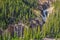 Waterfalls in Sunwapta Valley, view from Glacier Skywalk in Jasper National Park, Rocky Mountains, Alberta Canada