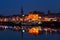 Waterford, Ireland. Panoramic view of a cityscape at night