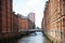 Waterfront area with boat on water in Hamburg