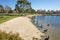 a waterfront area with many wild birds in Sanctuary Lakes, Point Cook. Melbourne