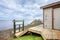 Waterfront beach boat house storage shed.