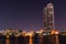 Waterfront Building Chao Phraya River at night