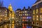 Waterfront canal houses at twilight Amsterdam