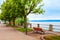 Waterfront in Friedrichshafen town in Bavaria, Germany