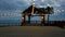 Waterfront gazebo at sunset on Mobile Bay