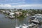 Waterfront homes and boats at Fort Myers Beach