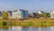 Waterfront homes reflected on calm Oquirrh Lake