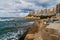 Waterfront of Marsalforn on Gozo island, Mal