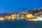 Waterfront in Mykonos Island at night