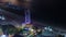 Waterfront overview Jumeirah Beach Residence JBR skyline aerial night timelapse