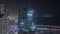 Waterfront overview Jumeirah Beach Residence JBR skyline aerial night timelapse