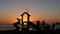 Waterfront playground. Children play, sunset ocean beach. Beachfront recreation area. California USA