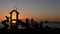 Waterfront playground. Children play, sunset ocean beach. Beachfront recreation area. California USA