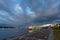 Waterfront promenade with cruise ships in Batemans Bay, Australia