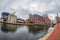 The Waterfront Promenade at the Inner Harbor with large angle view of Potapsco river. National