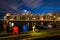 Waterfront residences at night, at the Inner Harbor in Baltimore, Maryland