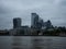 Waterfront riverside promenade esplanade panorama London city center Thames river Great Britain United Kingdom UK Europe