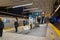 Waterfront Station skytrain Canada Line subway platform. Vancouver, Canada