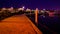 Waterfront walkway at the Bay Bridge Marina at night, in Kent Is