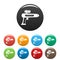 Watergun icons set color