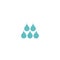 Watering or absorb pictogram. Blue water drops, drips or droplets