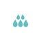 Watering or absorb pictogram. Blue water drops, drips or droplets