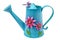 Watering can is a clever device for watering flowers and other plants by a special strainer so that water falling off the water im