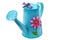 Watering can is a clever device for watering flowers and other plants by a special strainer so that water falling off the water im