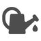 Watering can solid icon, farm garden concept, bailer sign on white background, Garden water can icon in glyph style for