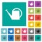 Watering can square flat multi colored icons