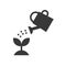 Watering can watering plant icon, solid style