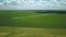 Watering of fields, aerial view, automated irrigation system